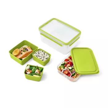 Fiambrera EMSA CLIP & GO XL 2,3 L verde, transparente 1 ud.