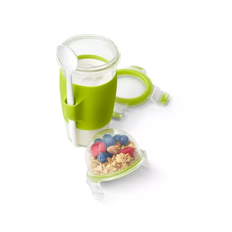 Fiambrera EMSA CLIP & GO 0,45 L plástico verde, transparente 1 ud.