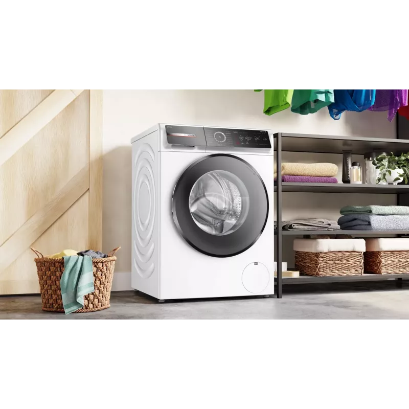 Bosch Serie 8 WGB244A40 lavadora de carga frontal, 9 kg, 1400 rpm, i-Dos, blanco/negro