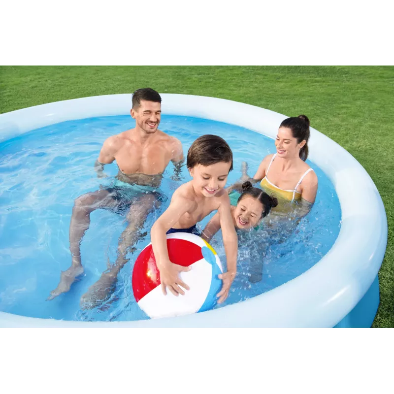 Bestway Fast Set piscina redonda inflable set 3,05 m x 66 cm, 3200 L, piscina inflable, niños y adultos, azul, blanco, 9,26 kg
