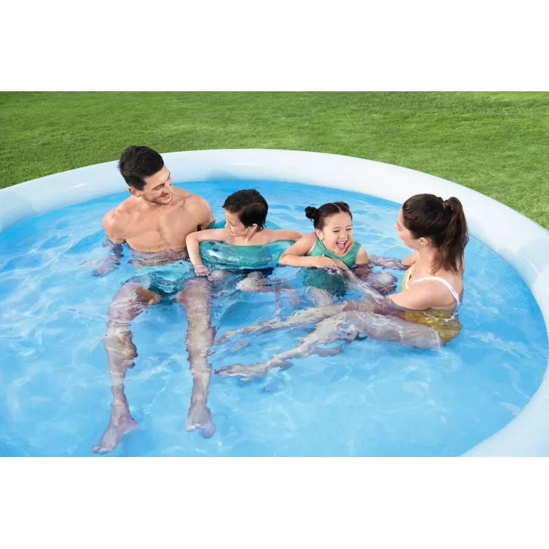 Bestway Fast Set piscina redonda inflable set 3,05 m x 66 cm, 3200 L, piscina inflable, niños y adultos, azul, blanco, 9,26 kg