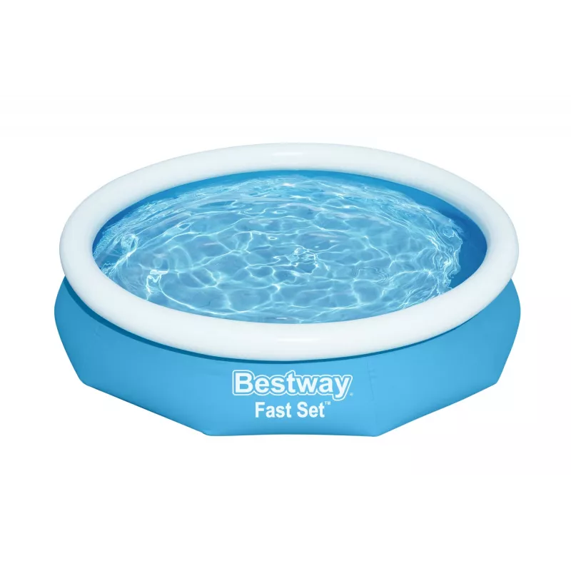 Bestway Fast Set piscina redonda inflable set 3,05 m x 66 cm, 3200 L, piscina inflable, niños y adultos, azul, blanco, 9,26 kg