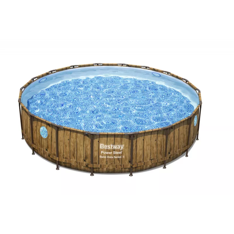 Bestway 56977 Piscina desmontable con estructura de acero redonda 23062 L marrón