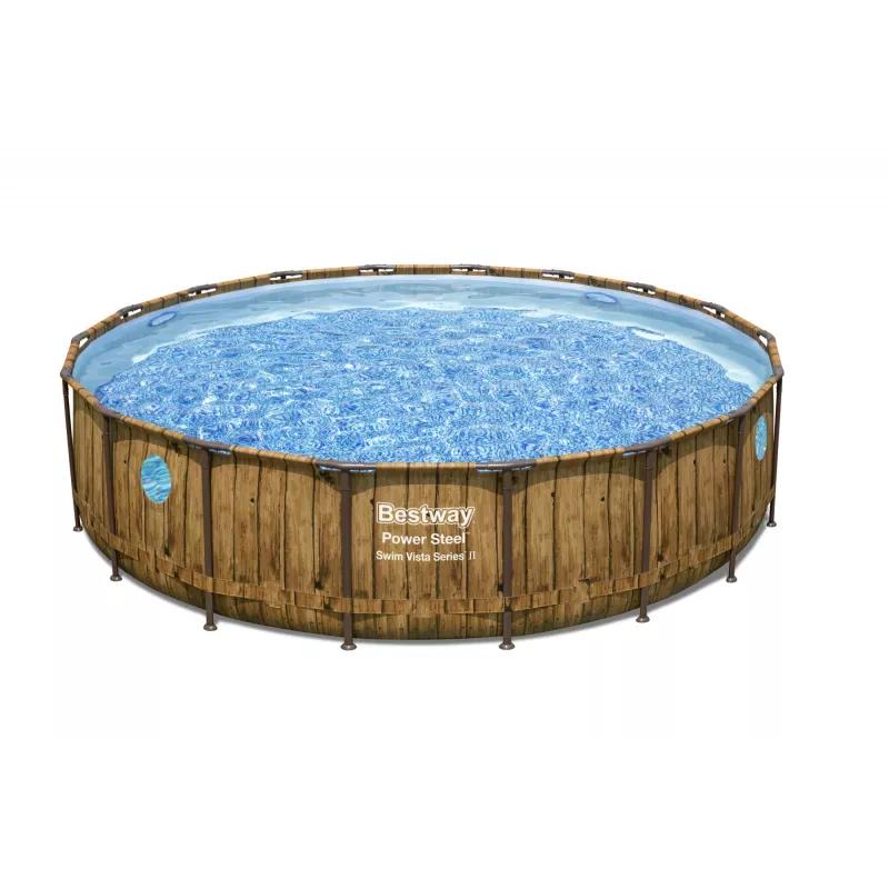 Bestway 56977 Piscina desmontable con estructura de acero redonda 23062 L marrón