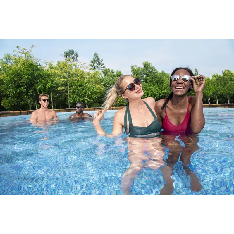 Bestway 56977 Piscina desmontable con estructura de acero redonda 23062 L marrón