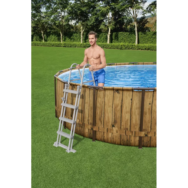 Bestway 56977 Piscina desmontable con estructura de acero redonda 23062 L marrón