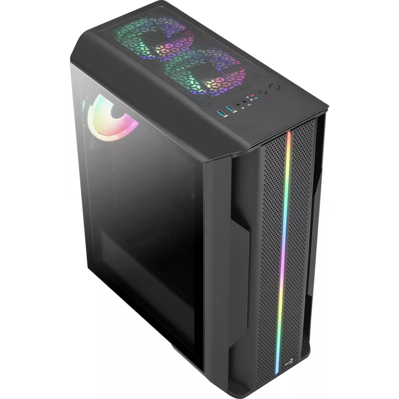 Aerocool Splinter Duo-G-BK-v1 caja ATX Mid Tower, cristal templado, negro