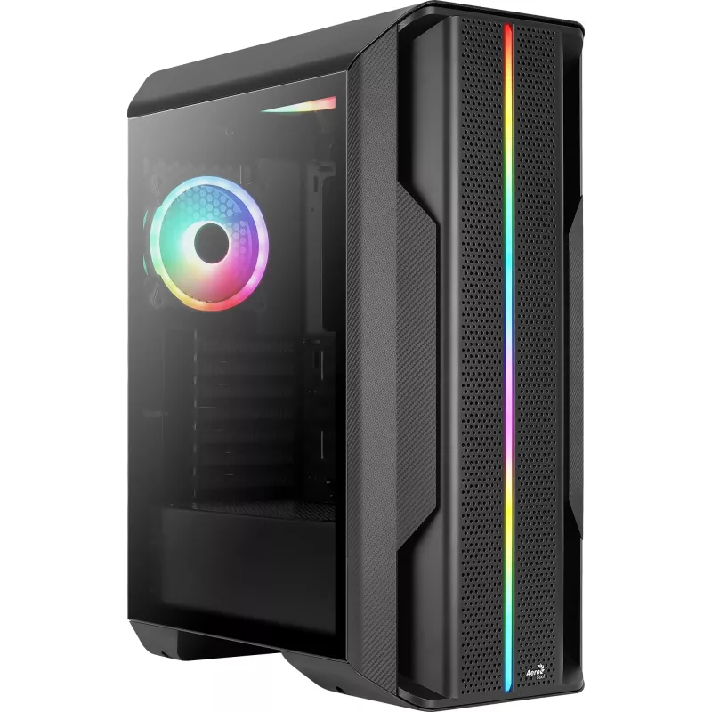 Aerocool Splinter Duo-G-BK-v1 caja ATX Mid Tower, cristal templado, negro