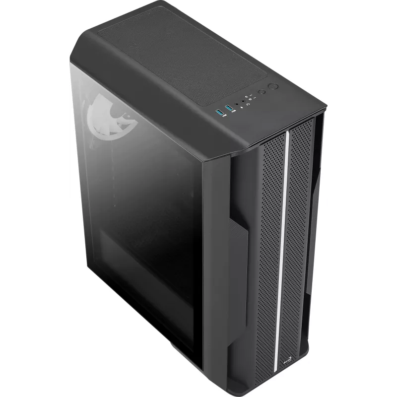 Aerocool Splinter Duo-G-BK-v1 caja ATX Mid Tower, cristal templado, negro