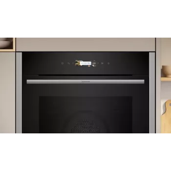 Neff N 70 B24CR71N0 Horno 71 L Negro, acero inoxidable