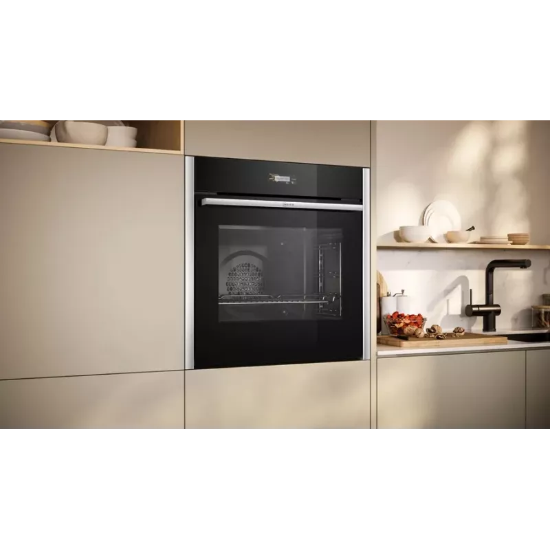 Neff N 70 B24CR71N0 Horno 71 L Negro, acero inoxidable