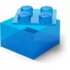 Caja de almacenamiento Room Copenhagen LEGO Storage Brick 4 Top Lid Glitter — azul/transparente