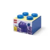 Caja de almacenamiento Room Copenhagen LEGO Storage Brick 4 Top Lid Glitter — azul/transparente