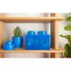 Caja de almacenamiento Room Copenhagen LEGO Storage Brick 4 Top Lid Glitter — azul/transparente