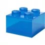 Caja de almacenamiento Room Copenhagen LEGO Storage Brick 4 Top Lid Glitter — azul/transparente
