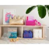Caja de almacenamiento Room Copenhagen LEGO Storage Brick 4 Top Lid Glitter — lila/transparente