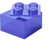 Caja de almacenamiento Room Copenhagen LEGO Storage Brick 4 Top Lid Glitter — lila/transparente