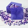 Caja de almacenamiento Room Copenhagen LEGO Storage Brick 4 Top Lid Glitter — lila/transparente