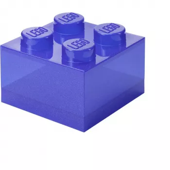 Caja de almacenamiento Room Copenhagen LEGO Storage Brick 4 Top Lid Glitter — lila/transparente