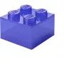 Caja de almacenamiento Room Copenhagen LEGO Storage Brick 4 Top Lid Glitter — lila/transparente