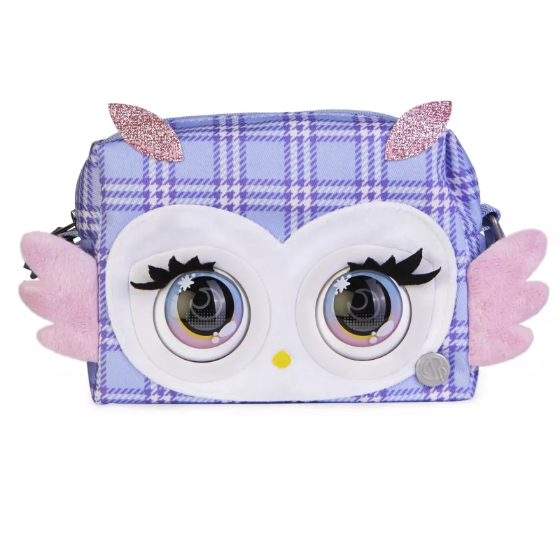 Purse Pets, Print Perfect Hoot Couture Owl, juguete interactivo y bolso con más de 30 sonidos y reacciones, juguete para niñas a partir de 5 años