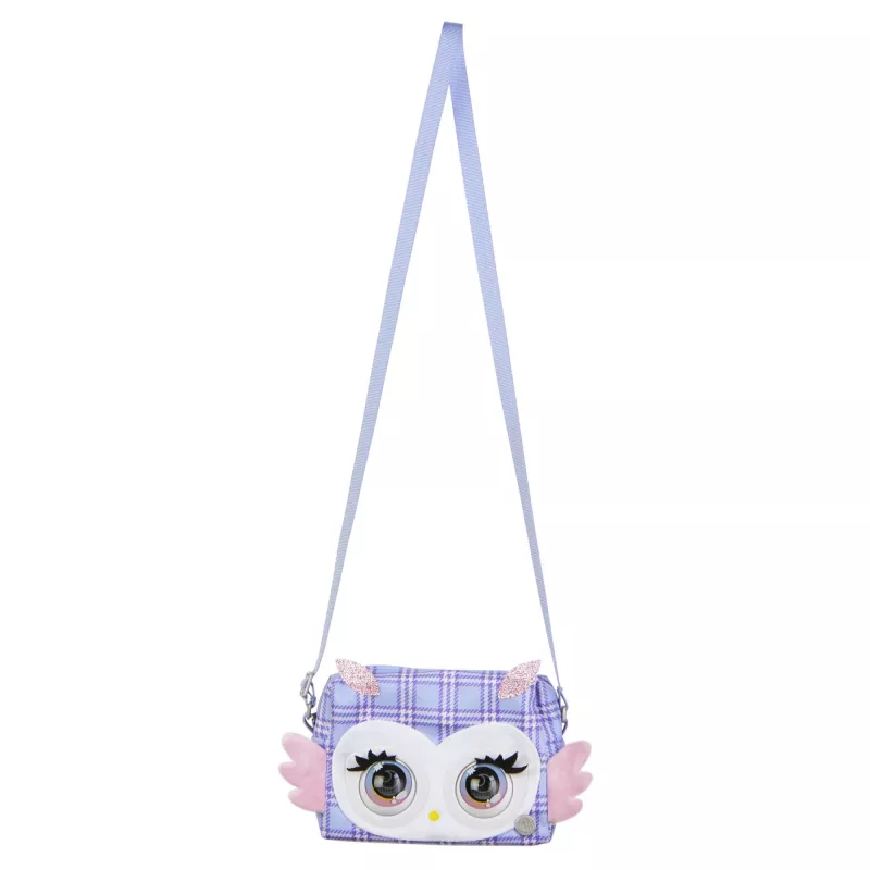 Purse Pets, Print Perfect Hoot Couture Owl, juguete interactivo y bolso con más de 30 sonidos y reacciones, juguete para niñas a partir de 5 años