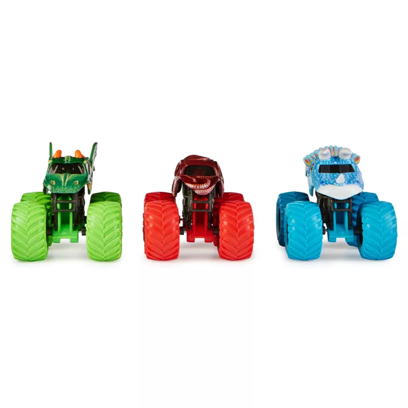 Monster Jam, set Charged Beasts, oficial, Dragon, Octon8er, Jurassic Attack, monster trucks de fundición a escala 1:64, juguete para niños y niñas a partir de 3 años