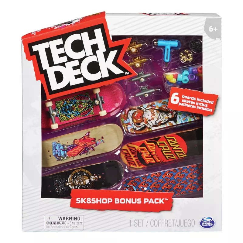 Tech Deck, pack extra de fingerboard Sk8shop, miniskates coleccionables y personalizables (los estilos pueden variar)
