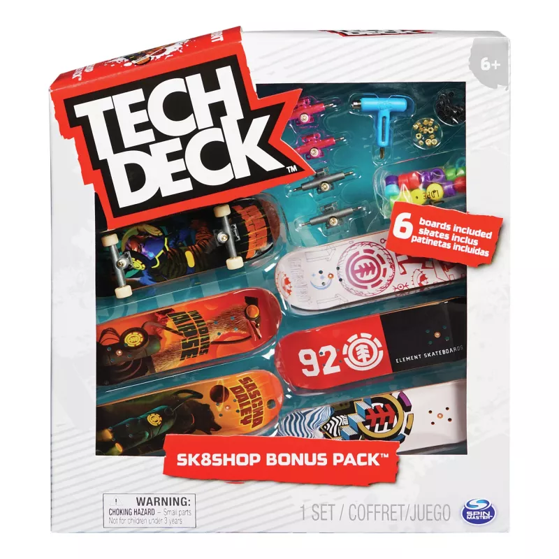 Tech Deck, pack extra de fingerboard Sk8shop, miniskates coleccionables y personalizables (los estilos pueden variar)