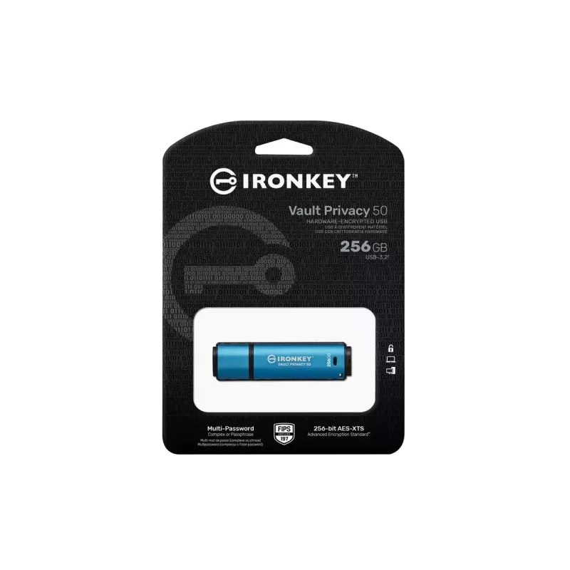 Memoria USB Kingston 256GB USB Type-A IronKey Vault Privacy 50