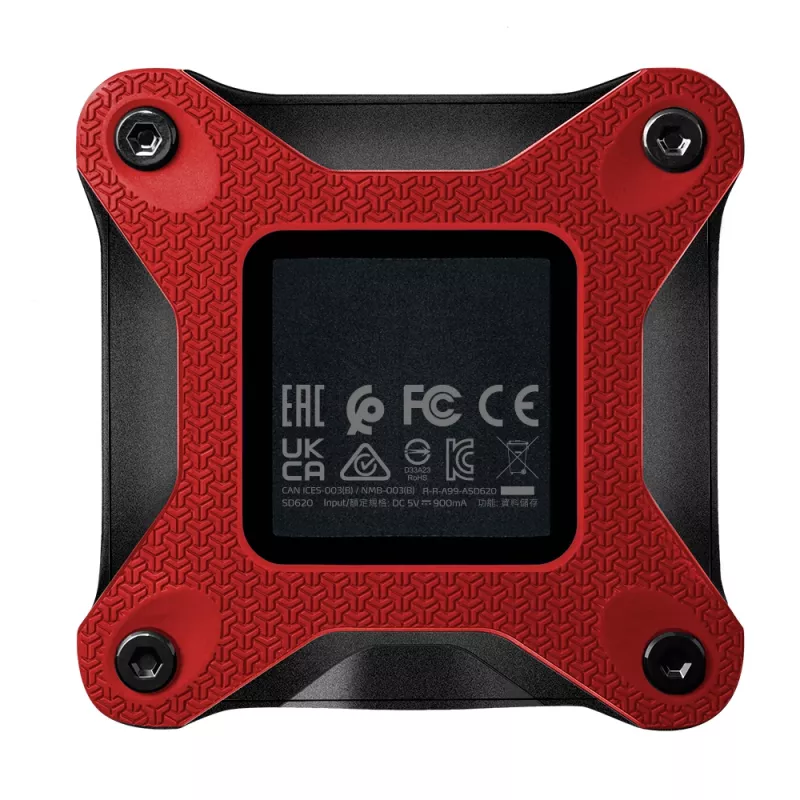 SSD externo ADATA SD620 512 GB, USB 3.2 Gen 2 Micro-USB B, rojo, carcasa de silicona