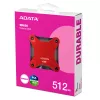 SSD externo ADATA SD620 512 GB, USB 3.2 Gen 2 Micro-USB B, rojo, carcasa de silicona
