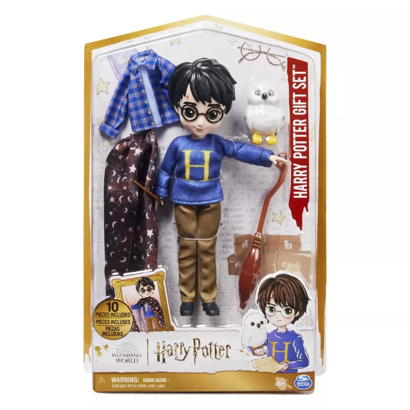 Wizarding World Harry Potter, set de regalo de muñecos Harry Potter de 8 inch con capa de invisibilidad y 5 accesorios, juguete infantil a partir de 6 años