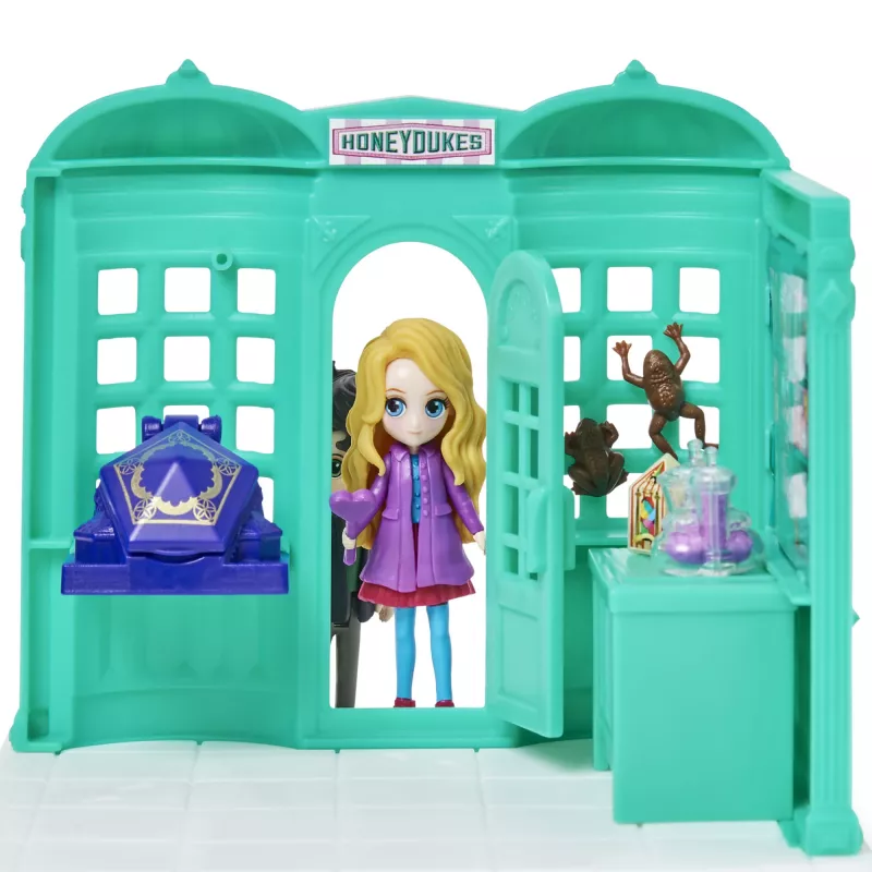 Wizarding World Harry Potter, tienda de dulces Honeydukes Magical Minis con 2 figuras exclusivas y 5 accesorios, juguete infantil a partir de 6 años