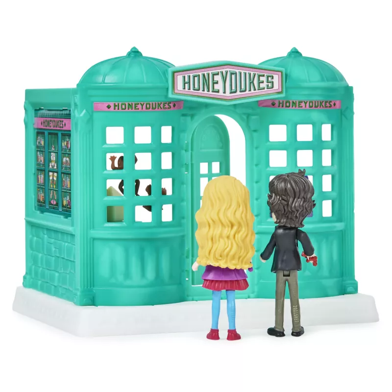 Wizarding World Harry Potter, tienda de dulces Honeydukes Magical Minis con 2 figuras exclusivas y 5 accesorios, juguete infantil a partir de 6 años