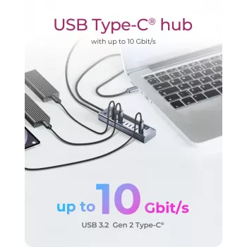 Hub USB icybox IB-HUB1450-C31 — 10 puertos, USB 3.2