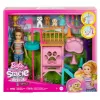 Barbie and Stacie to the Rescue set de juego de parque para cachorros con muñeca, 3 figuras de perros y accesorios