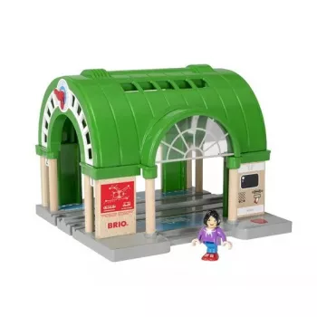 BRIO World 33649 estación central con máquina expendedora de billetes, verde/gris