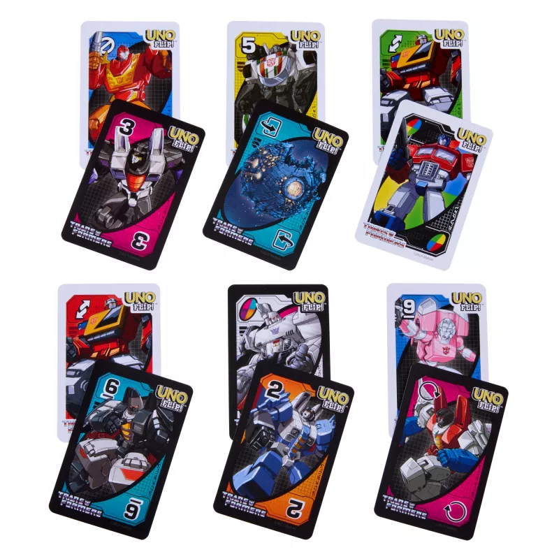 Games UNO Flip Transformers juego de cartas para niños y noche familiar
