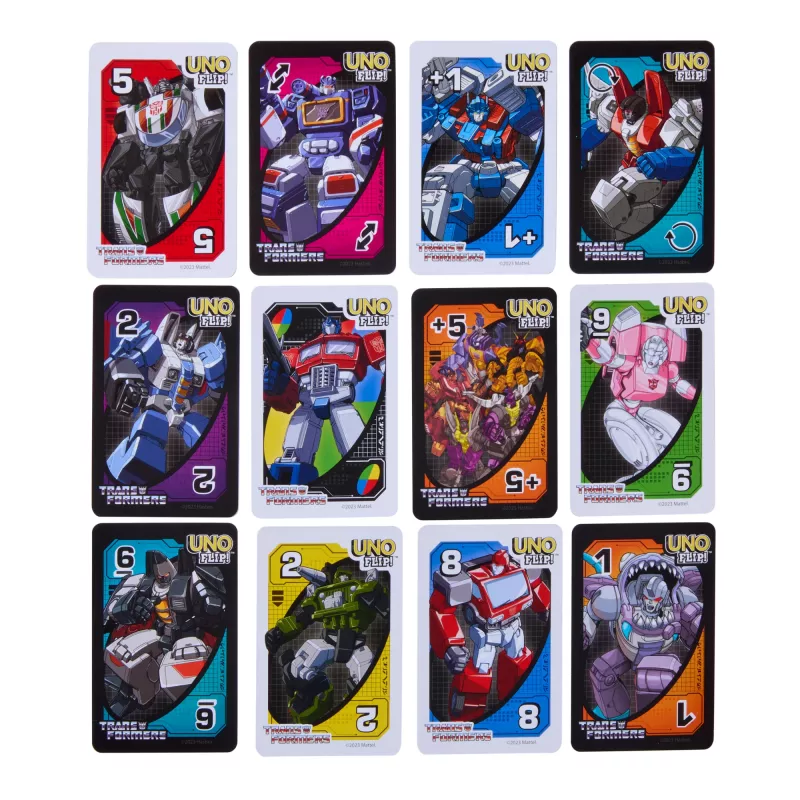 Games UNO Flip Transformers juego de cartas para niños y noche familiar