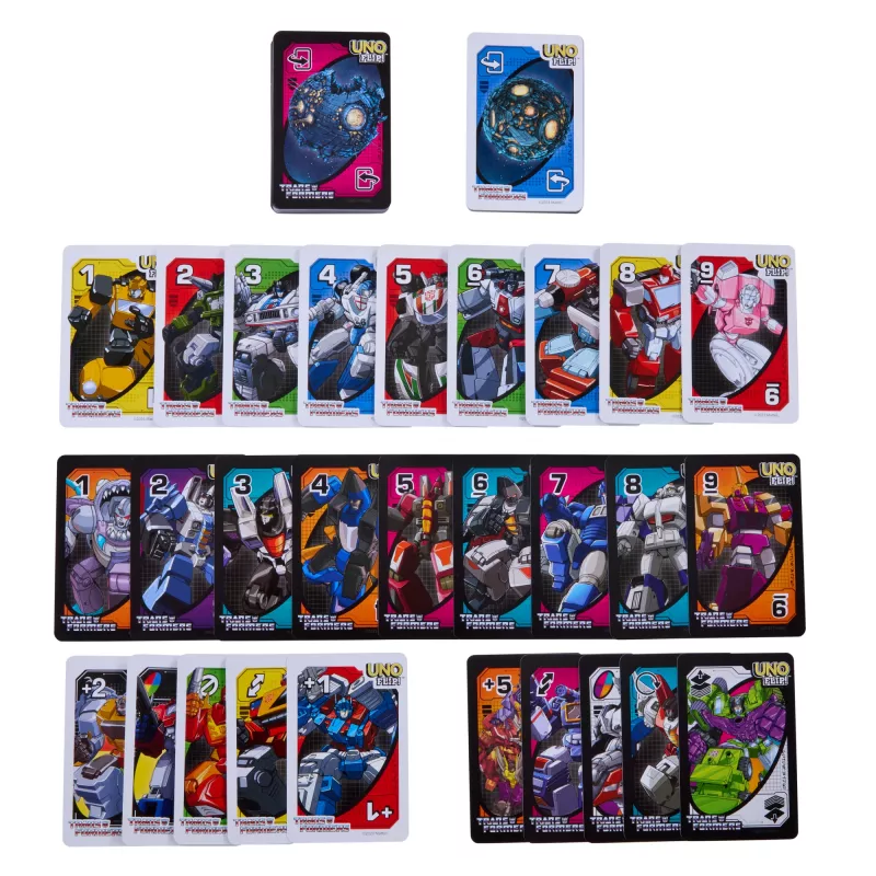 Games UNO Flip Transformers juego de cartas para niños y noche familiar