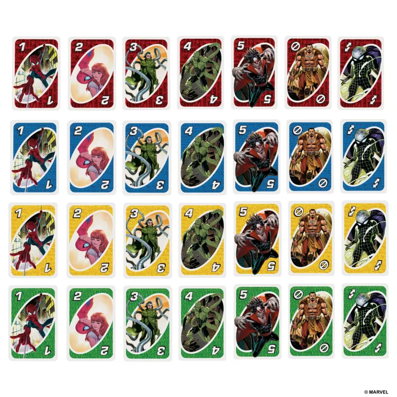 UNO The Amazing Spider-Man juego de cartas para niños, adultos y noche familiar inspirado en la serie de cómics de Marvel