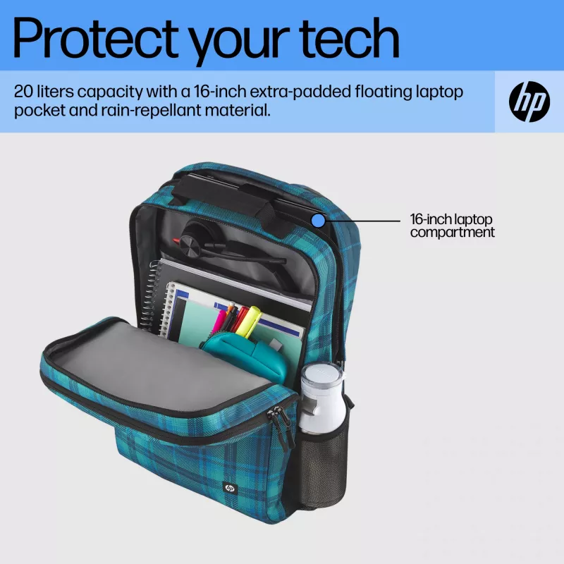 HP Campus XL Tartan Plaid mochila, 620 g