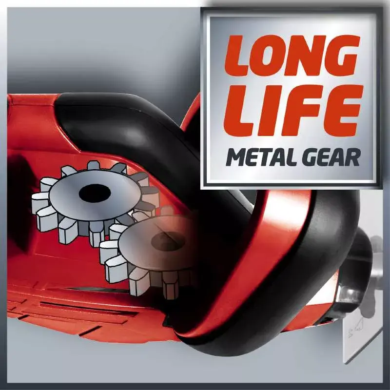 Einhell GE-CH 1846 Li Kit cortasetos a batería, 18 V, batería de iones de litio de 2,0 Ah, doble cuchilla, longitud de corte 52 cm, rojo/negro