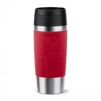 Vaso de viaje EMSA Travel Mug Classic N2020400 360 ml Negro, Rojo, Acero inoxidable