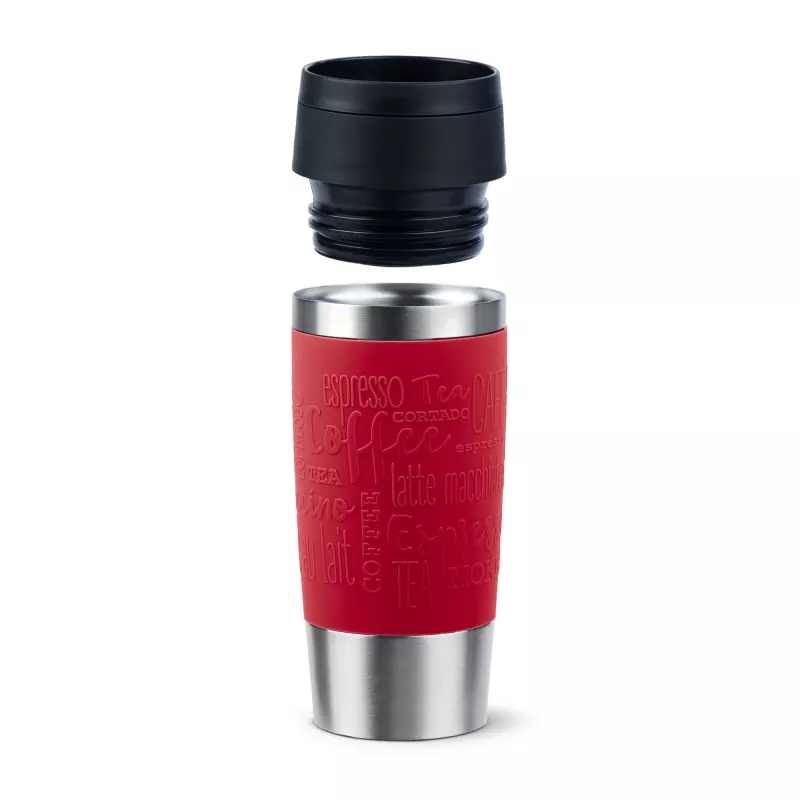 Vaso de viaje EMSA Travel Mug Classic N2020400 360 ml Negro, Rojo, Acero inoxidable