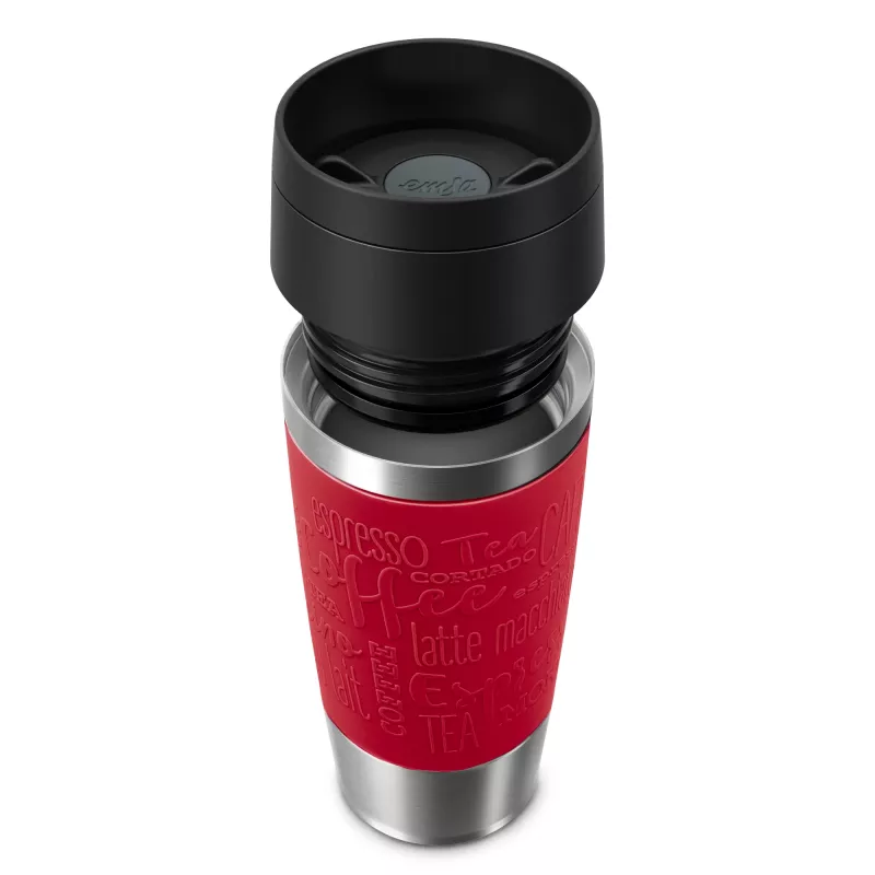 Vaso de viaje EMSA Travel Mug Classic N2020400 360 ml Negro, Rojo, Acero inoxidable