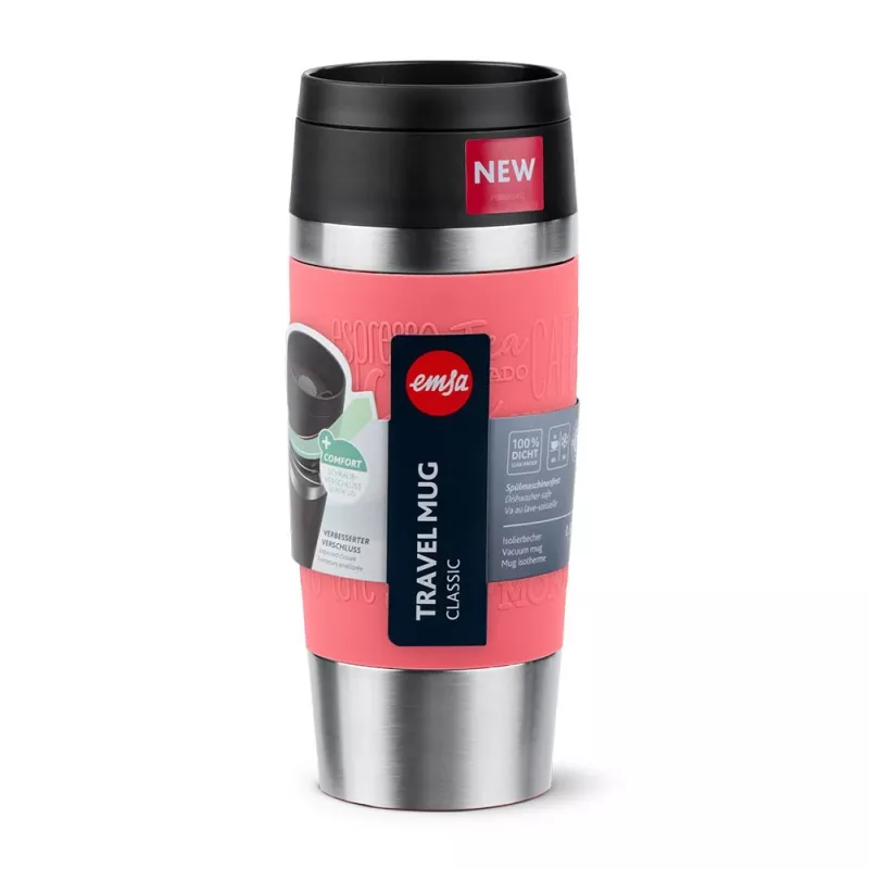 Vaso de viaje EMSA Travel Mug Classic 360 ml Coral Acero inoxidable