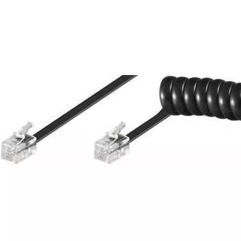 Cable espiral Goobay para auricular de teléfono 4 m RJ-10 RJ-10