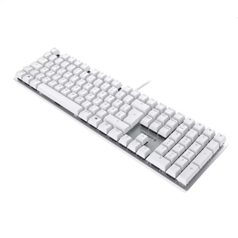 Teclado CHERRY KC 200 MX universal USB QWERTZ alemán plata, blanco